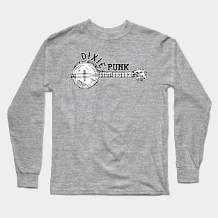 DixiePunk Banjo (Black & White) Long Sleeve T-Shirt